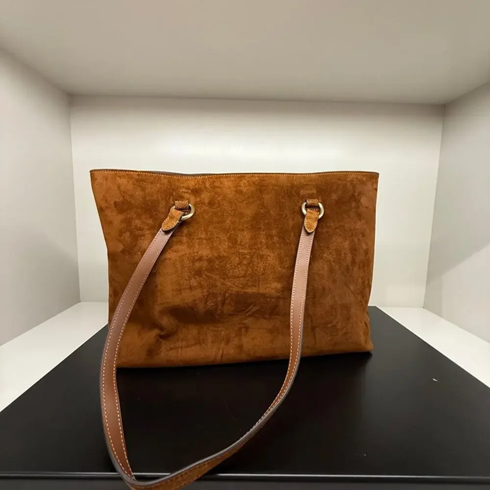 NEW‼️Coach Station Tote Bag CEW20 suede/Gold/Warm Brown